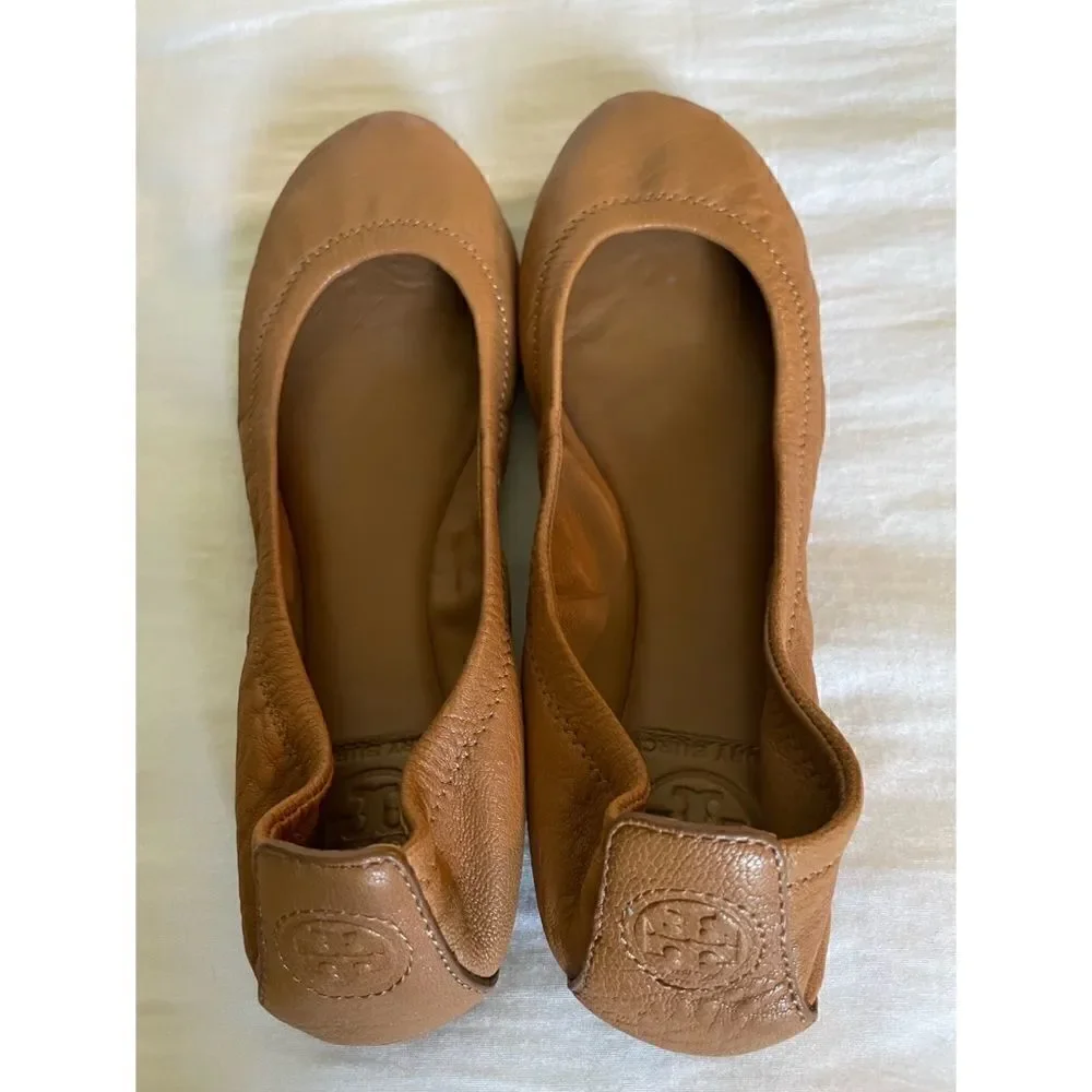 Tory Burch Eddie Ballet Flat in Royal tan Size 6.5